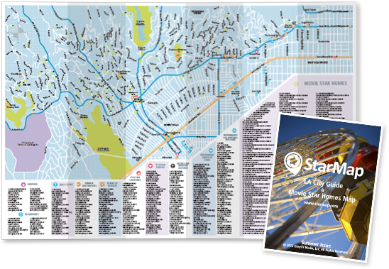 Hollywood Hills Celebrity Homes Map - mariesdesignerboutique